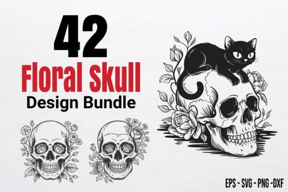 42 Floral Skull Bundle, Halloween Skull Review
