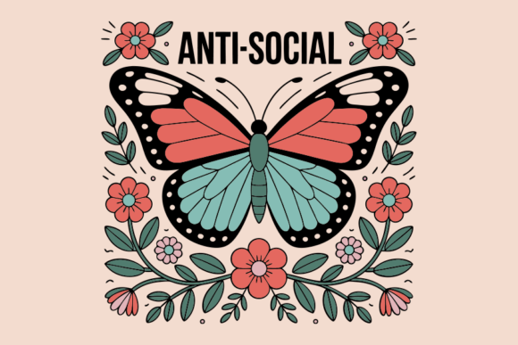Anti Social Butterfly Floral Design: Graphics and Illustrations for Crafters