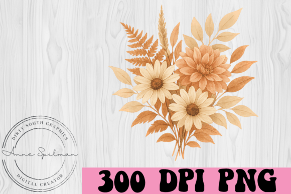 Autumn Floral Bouquet Arrangement Graphics and Illustrations Review
