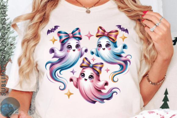 Coquette Halloween Floral Ghost PNG Graphics and Illustrations