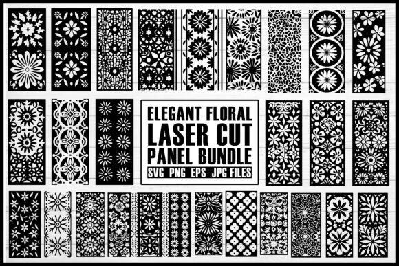 Elegant Floral Laser Cut Panel Bundle Graphics and Illustrations