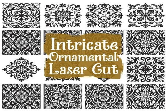 Elegant Floral Swirl Laser Cut Design Graphics and Illustrations