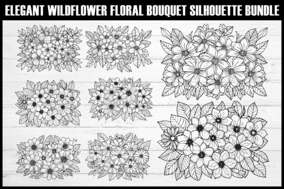 Elegant Wildflower Floral Bouquet Silhou Graphics and Illustrations Review