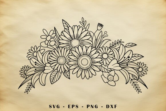 Floral Bouquet SVG Design Graphics and Illustrations Review