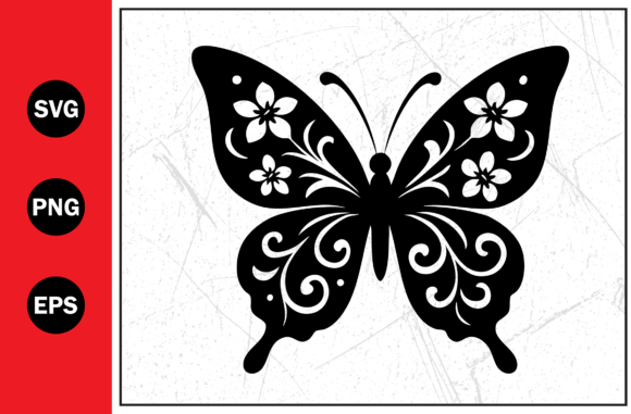 Floral Butterfly Illustration Svg Png Graphics Review