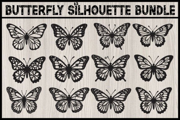 Floral Butterfly Silhouette SVG Bundle: Graphics and Illustrations for Sellers