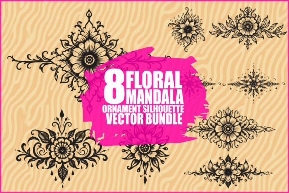 Floral Circle Decorative Art: Graphics and Illustrations for Sellers