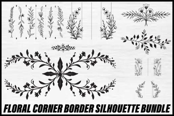 Floral Corner Border Set: Graphics and Illustrations for Sellers