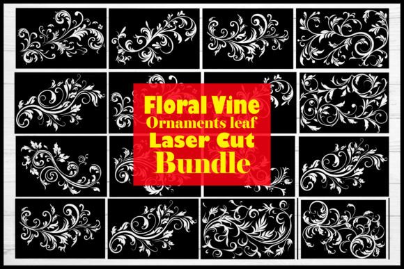 Floral Laser Cut Engraving Designs Graphics and Illustrations
