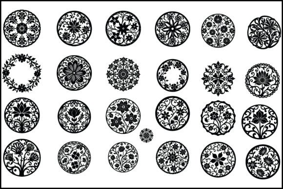 Floral Mandala Circle Bundle: Graphics and Illustrations for Digital Sellers