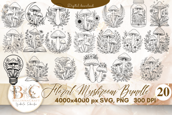 Floral Mushroom SVG Bundle Graphics and Illustrations Review