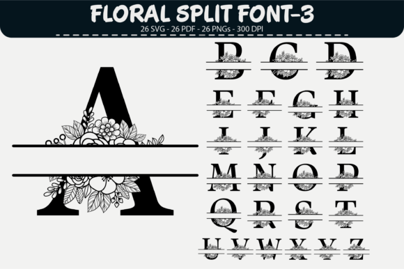 Floral Split Monogram – 26 Designs