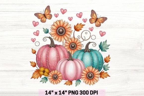 Glitter Floral Pumpkin Sublimation PNG Review