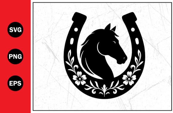 Horse Head Floral Embellishments Svg Png Graphics and Illustrations