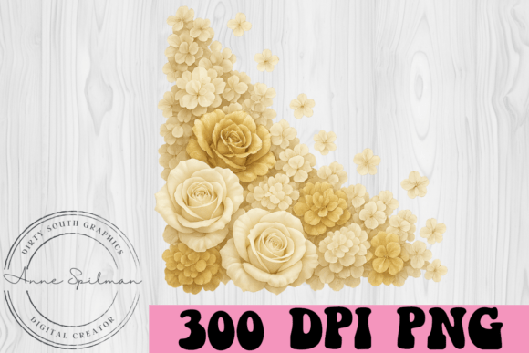 Ivory Yellow Floral Corner Arrangement Graphics and Illustrations Review