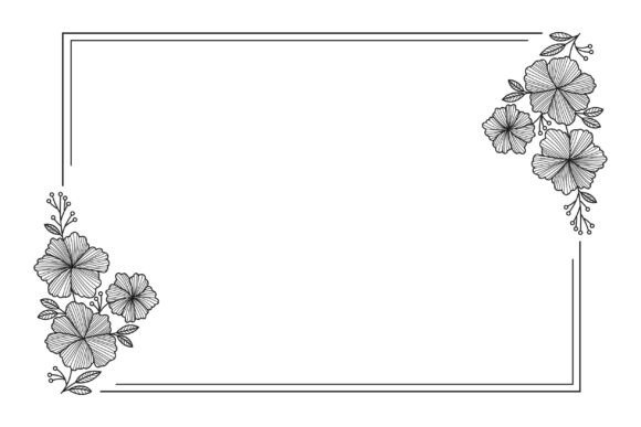 Minimalist Line Art Floral Frame Graphics and Illustrations Review