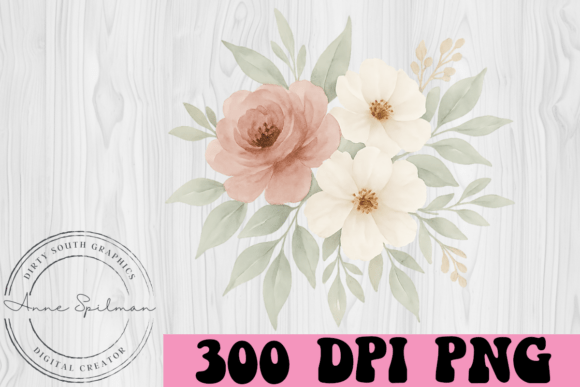 Pink White Floral Arrangement Graphics and Illustrations Review