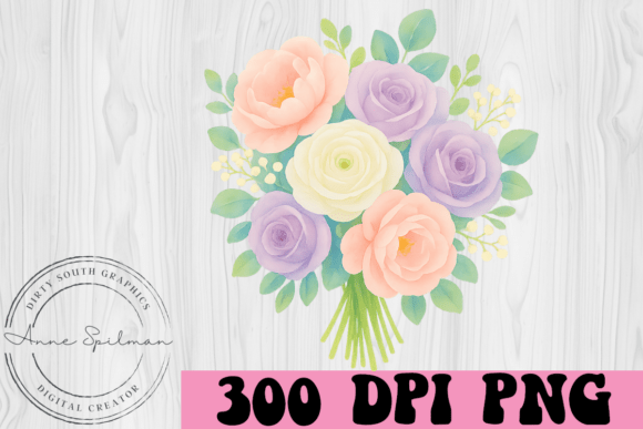 Watercolor Floral Colorful Bouquet Graphics and Illustrations Review
